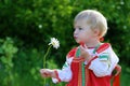 Cute preschooler girl in traditional Russian dress Royalty Free Stock Photo