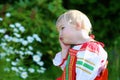 Cute preschooler girl in traditional Russian dress Royalty Free Stock Photo