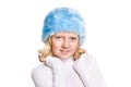 Cute preteen girl wearing blue hat