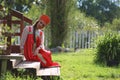 Slav woman in dress traditional Royalty Free Stock Photo