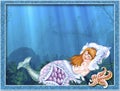 Cute pretty Mermaid sleeping underwater Royalty Free Stock Photo