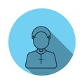 cute priest avatar icon. Elements of avatar in flat blue colored icon. Premium quality graphic design icon. Simple icon for websit