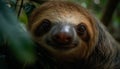 Cute primate portrait Lemur looking at camera in tropical forest generated by AI