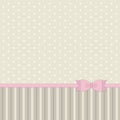 Cute primitive retro pattern with ribbon and bow in shabby