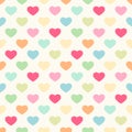 Cute primitive retro seamless pattern with hearts