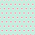 Cute primitive retro pattern with small hearts on dots background
