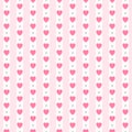 Cute primitive retro seamless pattern with small hearts on striped background