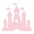 Cute princess castle pink and love design Royalty Free Stock Photo