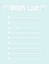 Cute printable blue wish list