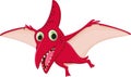 Cute pterodactyl cartoon flying Royalty Free Stock Photo