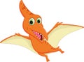 Cute pterodactyl cartoon flying Royalty Free Stock Photo