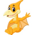 Cute pterodactyl cartoon Royalty Free Stock Photo