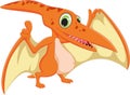 Cute pterodactyl cartoon Royalty Free Stock Photo