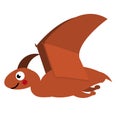 Cute pterodactyl dinosaur. Cartoon dino character. Vector illustration for kids