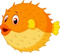 Cute puffer fish cartoon
