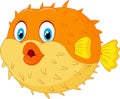 Cute puffer fish cartoon