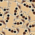 Cute Pug pattern seamless. nice dog background. Pet vector texture