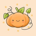 Cute pumpkin cartoon hand drawn style Royalty Free Stock Photo