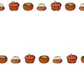 Cute pumpkins cartoon seamless pattern. Halloween decoration background banner. Space for text