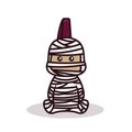 Cute punk mummy mascot design illustration