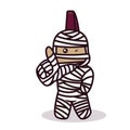 Cute punk mummy mascot design illustration