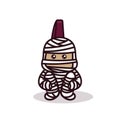 Cute punk mummy mascot design illustration