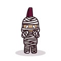 Cute punk mummy mascot design illustration