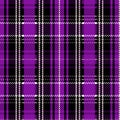 Cute punk purple plaid vector seamless pattern. Checkered scottish flannel print for celtic home decor. For highland