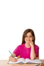 Cute pupil working at her desk Royalty Free Stock Photo