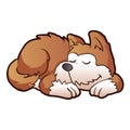 Cute puppy cartoon sleeping