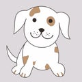 Cute puppy dog happy to greet cartoon illustration