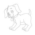 Cute puppy dog outline coloring page for kids animal coloring page cartoon vector illustration Royalty Free Stock Photo