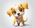 Cute puppy dog pet big eyes simple isolated sketch