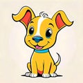 Cute puppy dog pet friendly child companion clipart