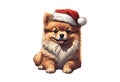 Puppy dog christmas PNG - pomeraniam Puppy dog christmas PNG Royalty Free Stock Photo