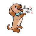 Cute puppy I woof you cartoon