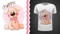 Cute puppy - idea for print t-shirt Royalty Free Stock Photo