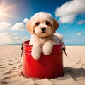 Cute puppy looking at the viewer - ai generated image