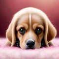 Cute puppy looking at the viewer - ai generated image