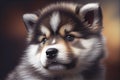 Cute Puppy Malamute dog