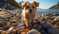 Cute puppy playing in the water, enjoying the summer outdoors generated by AI Royalty Free Stock Photo