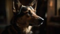 Cute Puppy Portrait German Shepherd, Fluffy Fur, Alertness, Outdoors Generated By AI