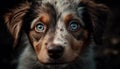 Cute puppy portrait small, furry, purebred dog looking at camera generated by AI