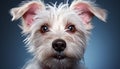 Cute puppy portrait small terrier looking at camera indoors generated by AI