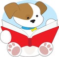 Cute Puppy Reading