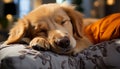 Cute puppy resting, eyes closed, enjoying love and relaxation generated by AI Royalty Free Stock Photo