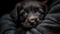 Cute puppy sitting, looking at camera, fluffy fur, purebred dog generated by AI Royalty Free Stock Photo