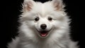 Cute puppy sitting, looking at camera, fluffy fur, purebred dog generated by AI Royalty Free Stock Photo