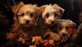 Cute puppy sitting, looking at camera, playful, fluffy, purebred dog generated by AI Royalty Free Stock Photo