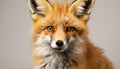 Cute puppy sitting, staring with alertness, fluffy fur, white background generated by AI Royalty Free Stock Photo